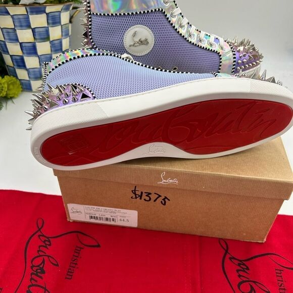 Men’s Christian Louboutin Lou Pik Pik Orlato flat high top sneakers size 44.5 - Picture 9 of 13